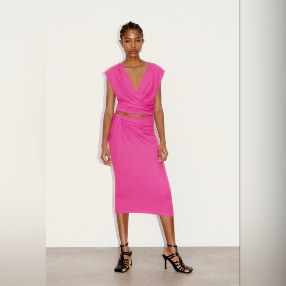 NEW Zara fluid knotted skirt - Picture 2 of 2